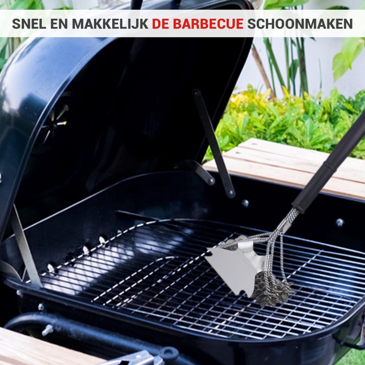 BBQ Borstel RVS Reinigingsborstel Barbecue Grill Accessoires